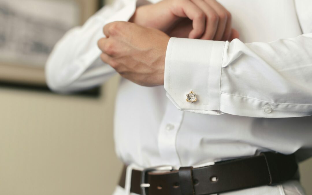 Men wear a shirt and cufflinks